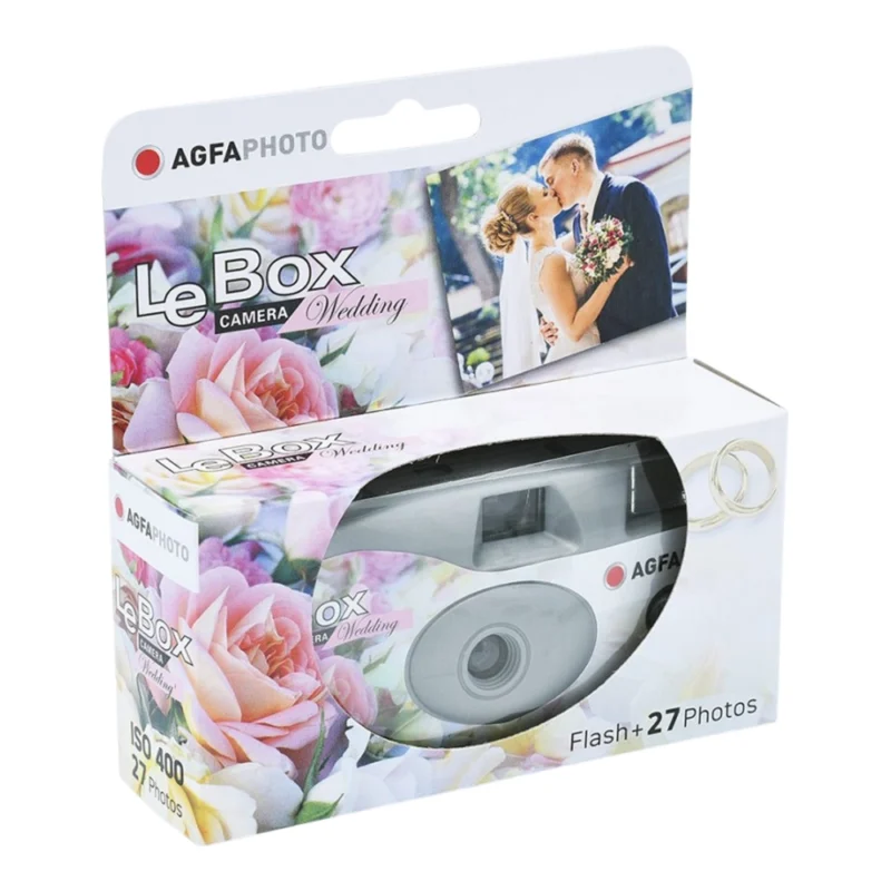 LeBox Wedding engångskamera i förpackning med bröllopsmotiv