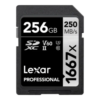 Lexar SDXC Pro 1667X UHS-II U3 R250/W120 (V60) - 256GB / R250/W120