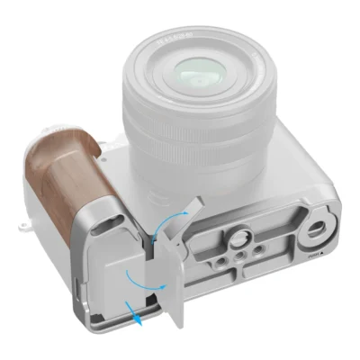 SmallRig 4796 L-Shape Mount Plate with Wooden Handle for Sony Alpha 7C II / Alpha 7CR