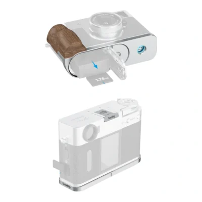 SmallRig L-Shaped Mount Plate with Wooden Handle for Fujifilm X half - Silver