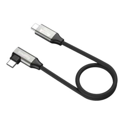SmallRig USB-C Data Cable (Straight to Angled, (40Gbps+ 240W+ 8K) - 35 cm / Straight to angled