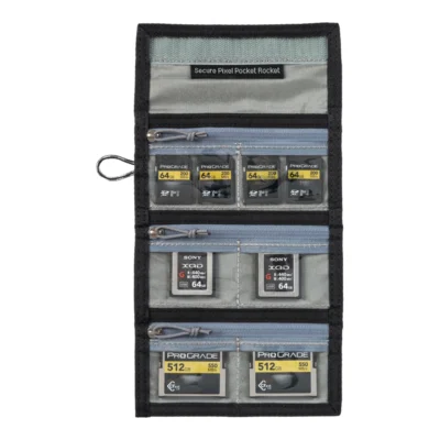 Think Tank Secure Pocket Rocket (Wallet with Strap: holds 9 SD/CFexpress/Micro) - Slate Black
