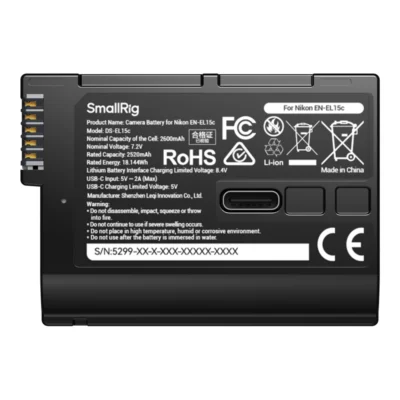 SmallRig 5299 USB-C Camera Battery with Power Display for Nikon EN-EL15c