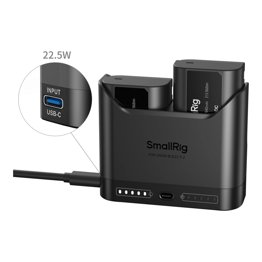 SmallRig 5487 Turbo Charging Kit for DMW-BLK22 Camera Batteries