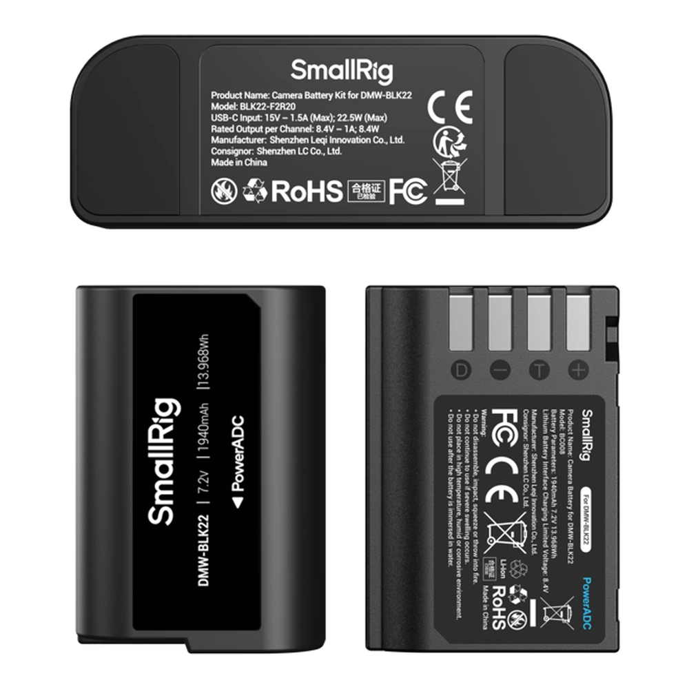 SmallRig 5487 Turbo Charging Kit for DMW-BLK22 Camera Batteries